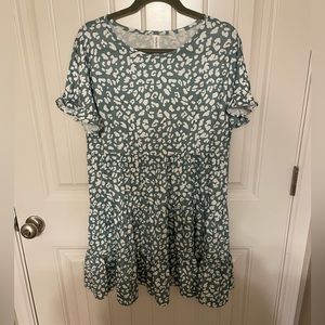 NWOT Blue Leopard T-Shirt Dress